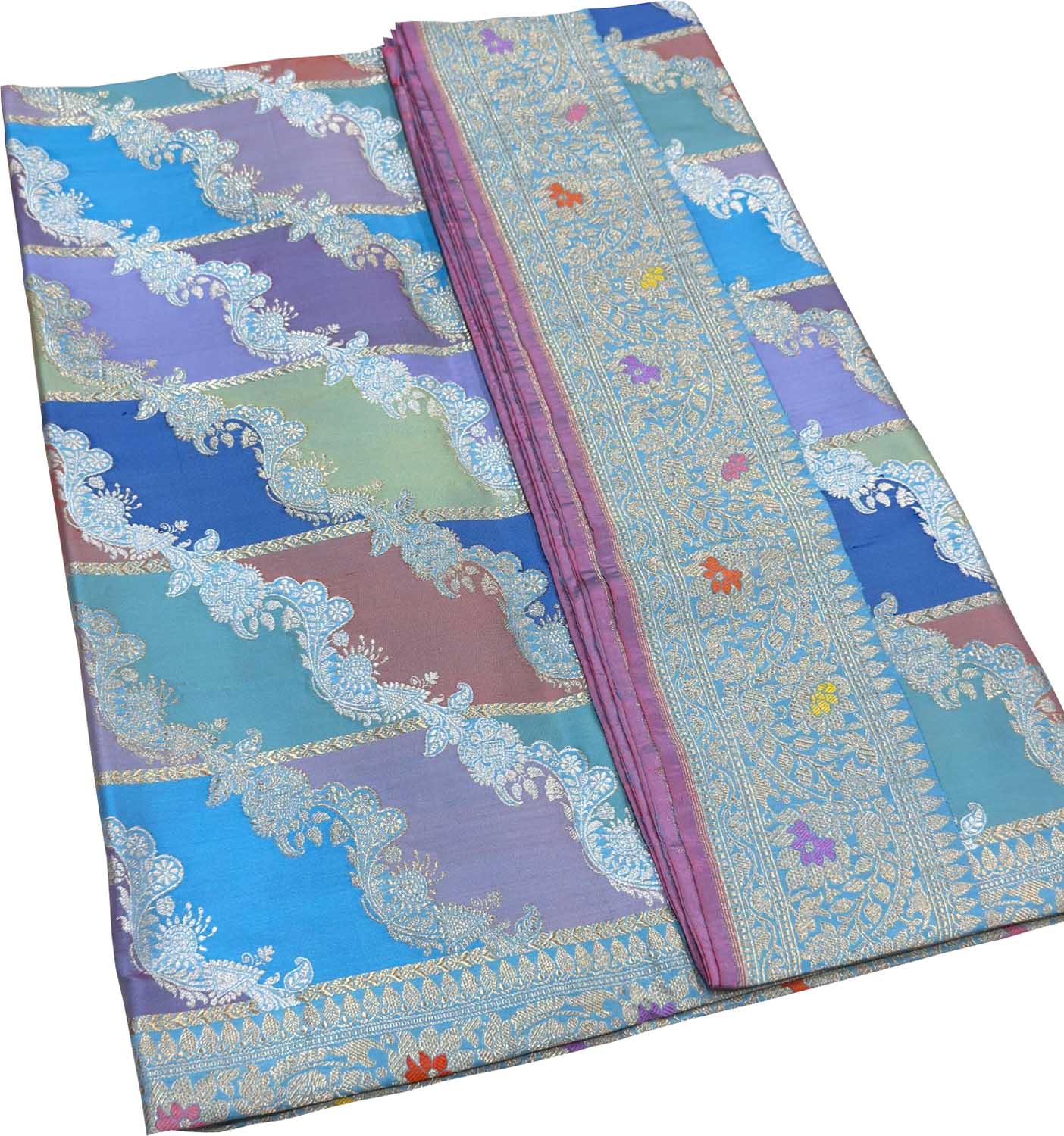 Multicolor Handloom Banarasi Pure Katan Silk Rangkat Saree