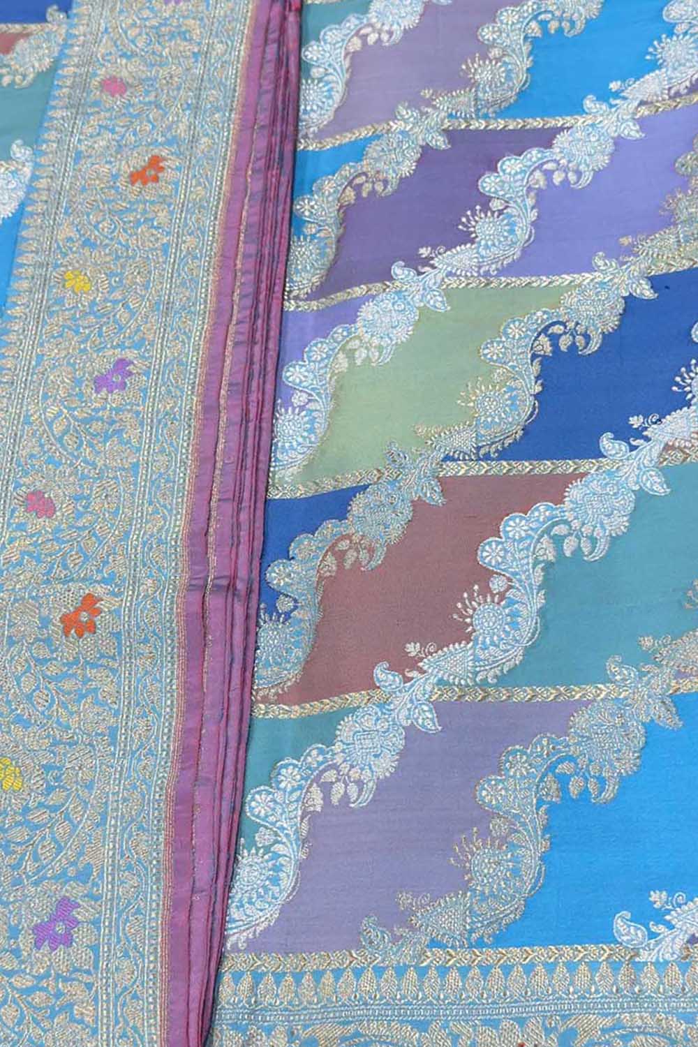 Multicolor Handloom Banarasi Pure Katan Silk Rangkat Saree