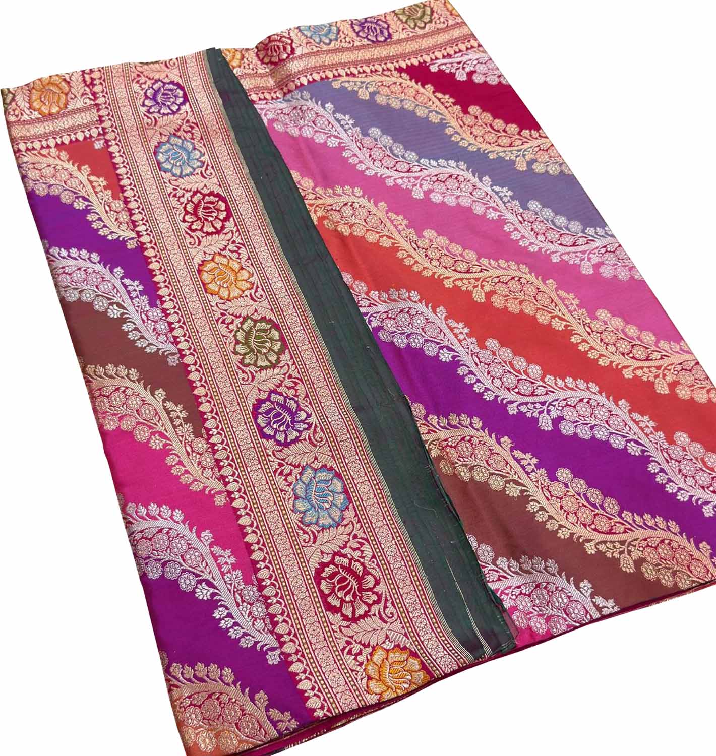 Multicolor Handloom Banarasi Pure Katan Silk Rangkat Saree