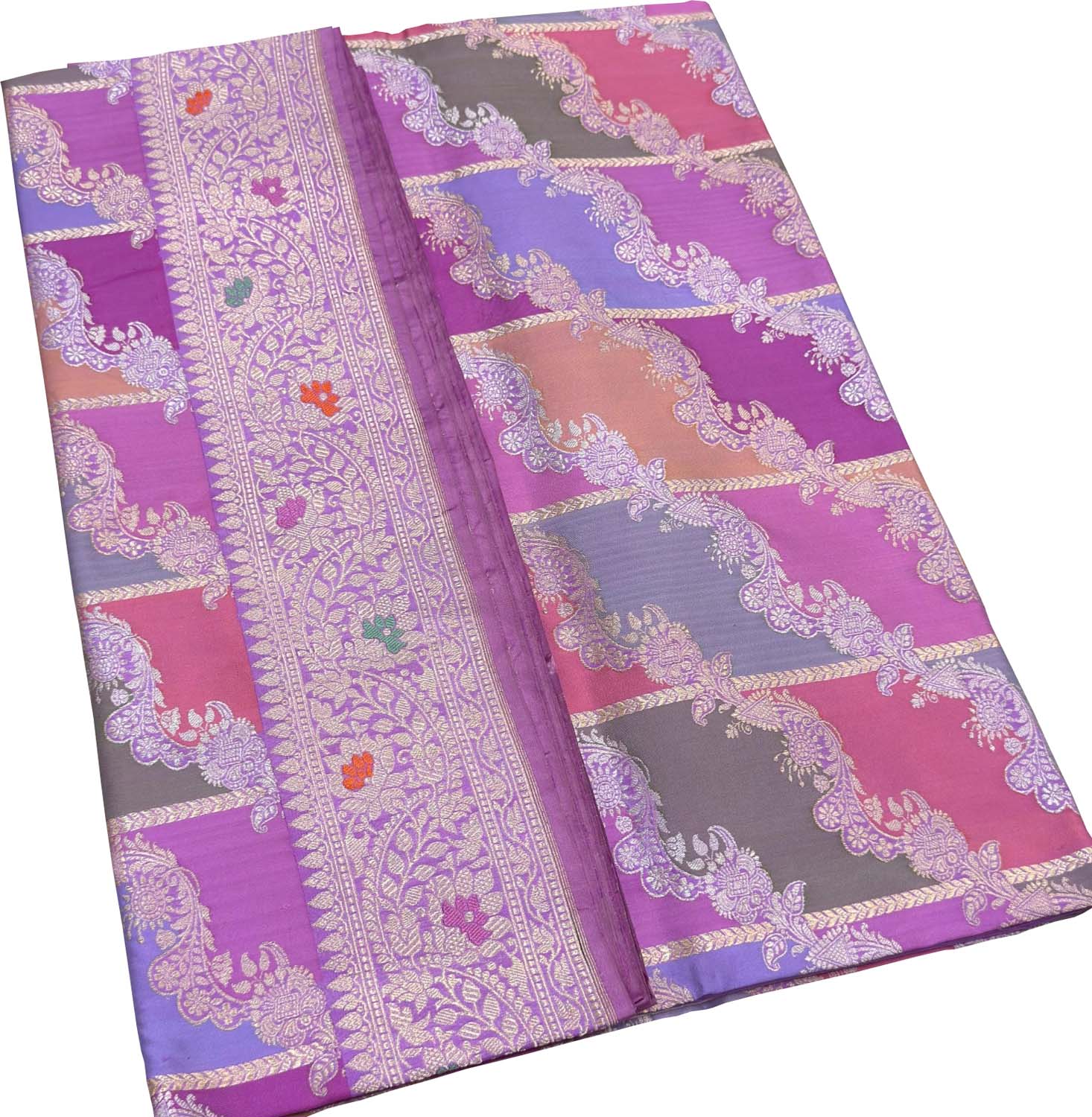 Multicolor Handloom Banarasi Pure Katan Silk Rangkat Saree