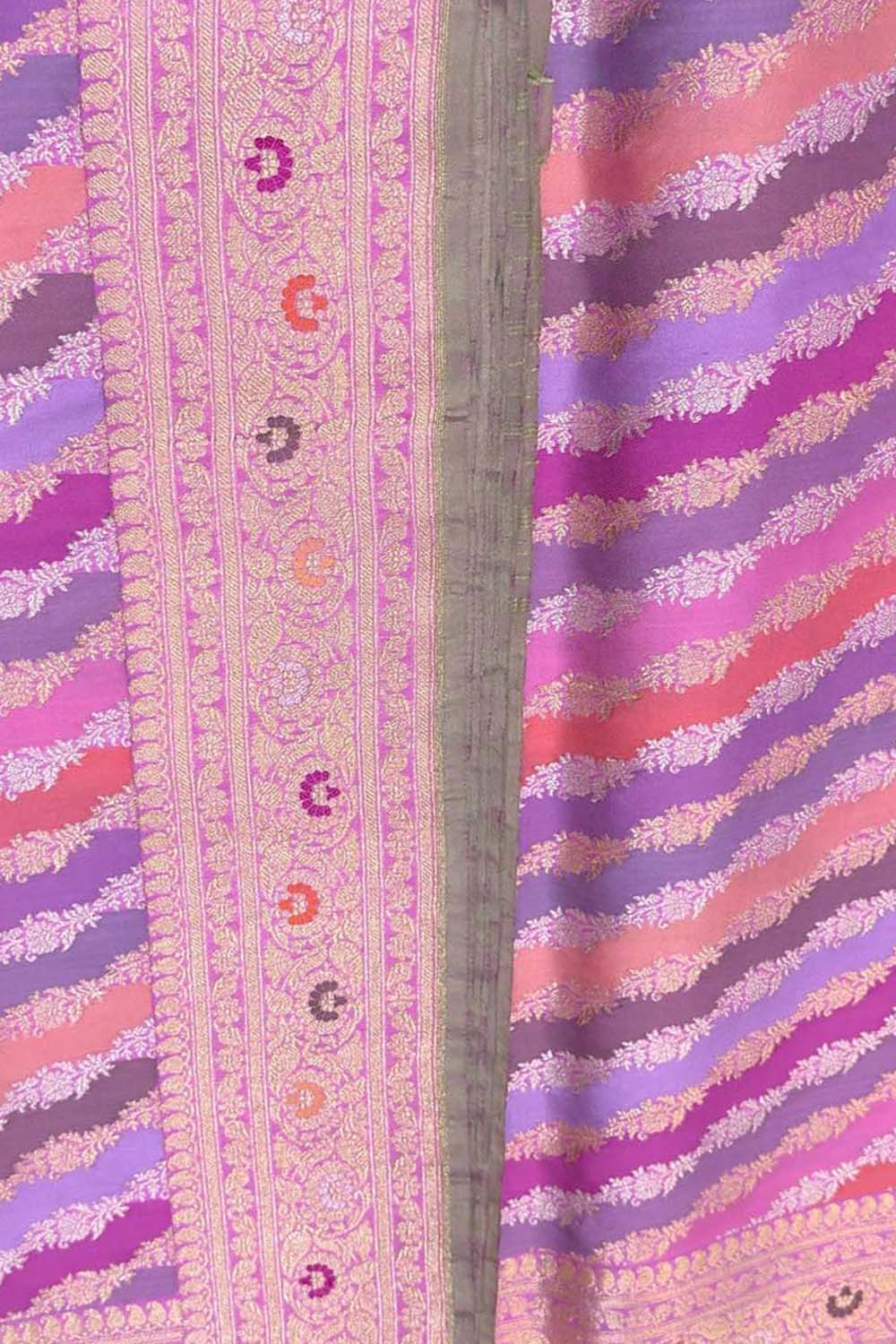 Multicolor Handloom Banarasi Pure Katan Silk Rangkat Saree