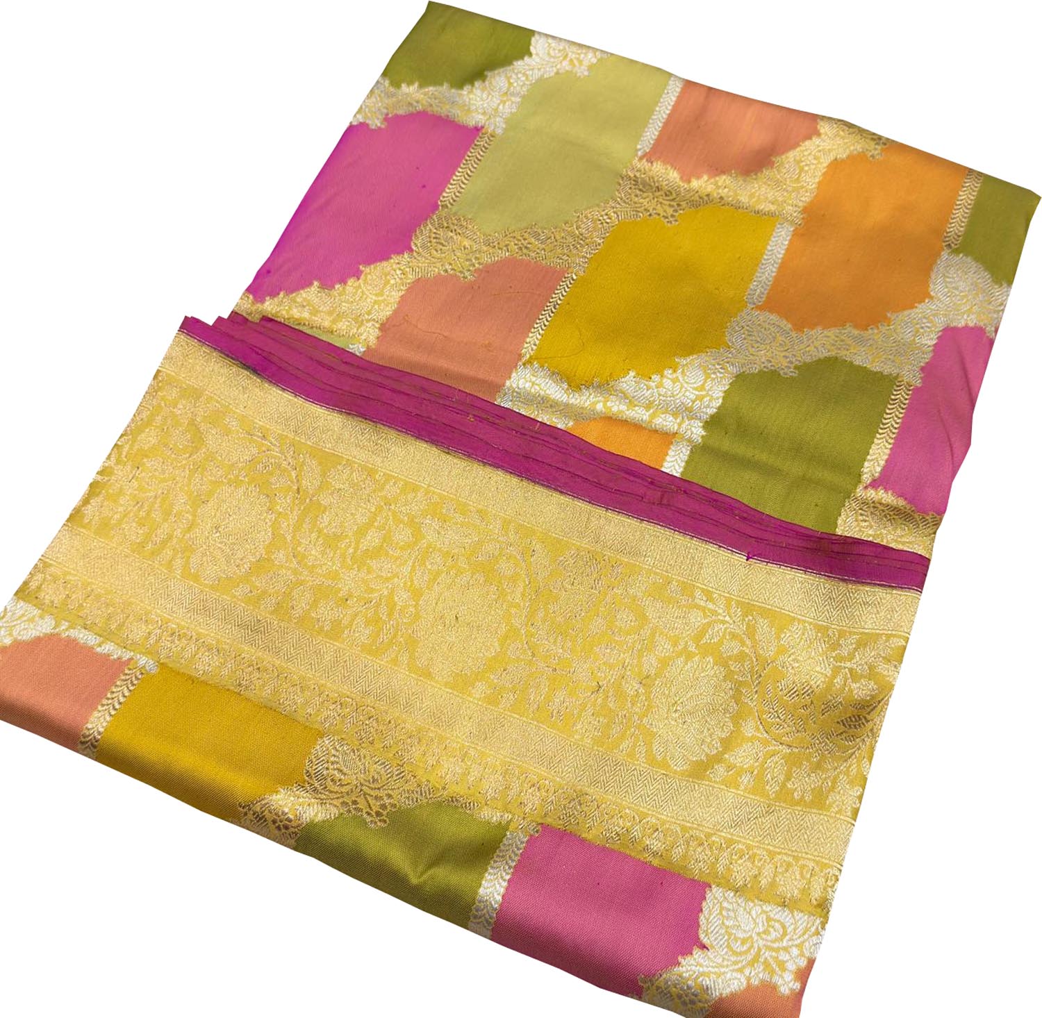 Multicolor Handloom Banarasi Pure Katan Silk Rangkat Saree
