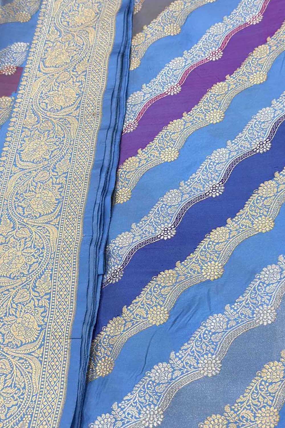 Multicolor Handloom Banarasi Pure Katan Silk Rangkat Saree
