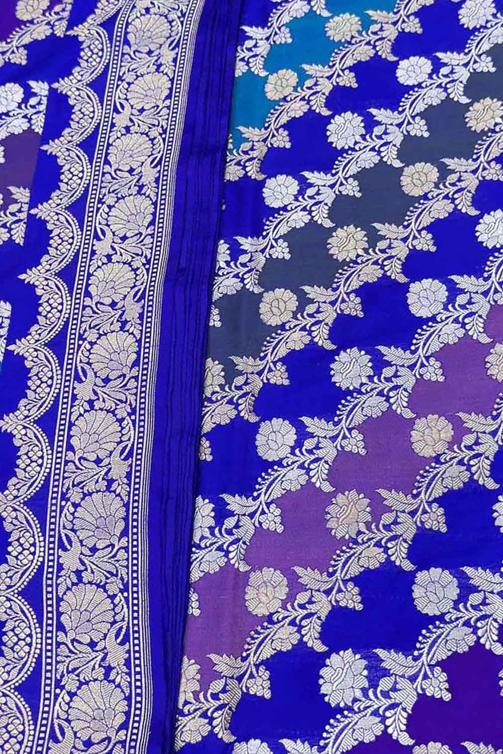 Multicolor Handloom Banarasi Pure Katan Silk Rangkat Saree