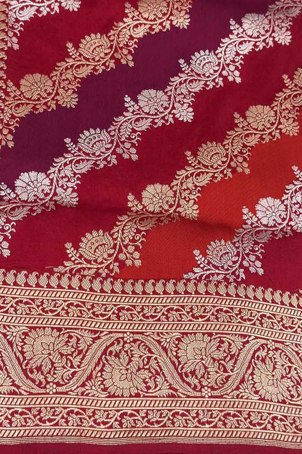 Multicolor Handloom Banarasi Pure Katan Silk Rangkat Saree
