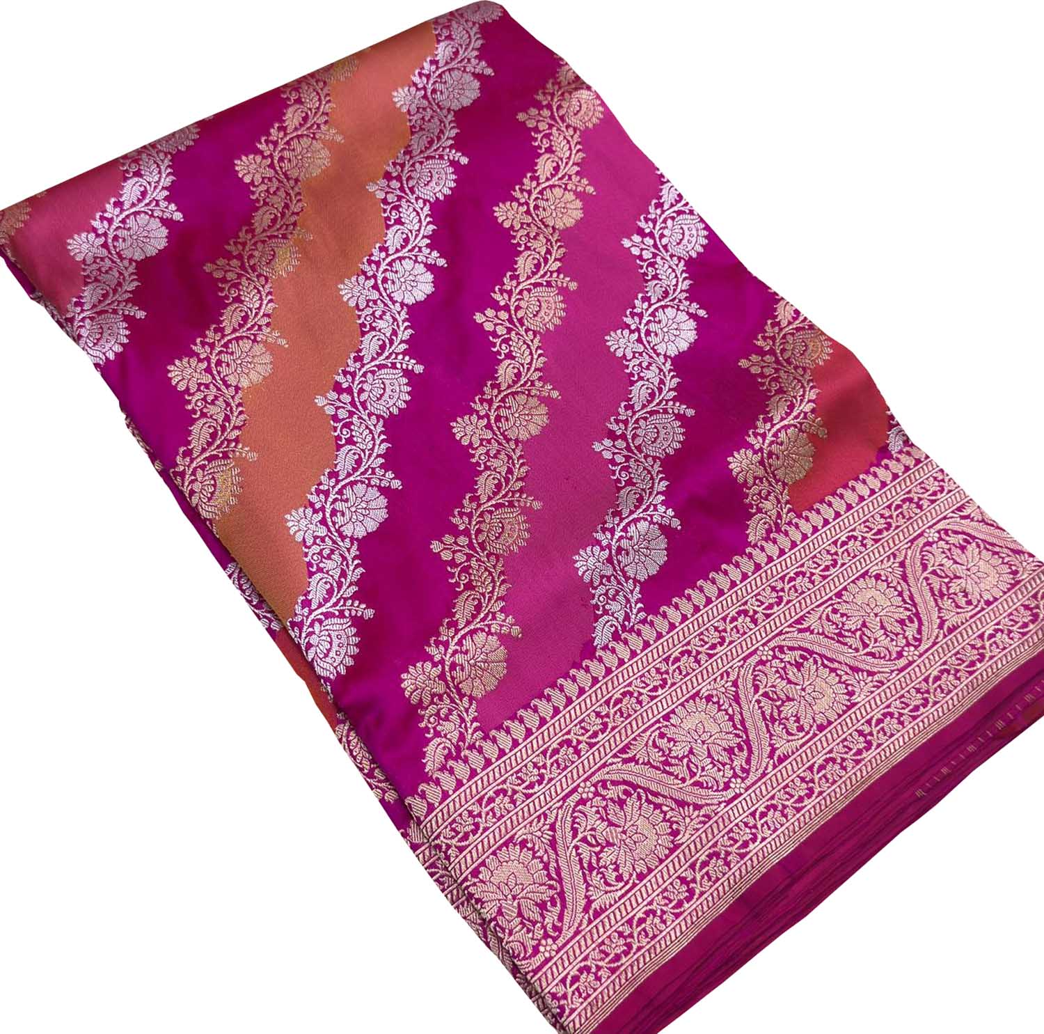 Multicolor Handloom Banarasi Pure Katan Silk Rangkat Saree