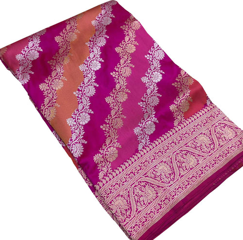 Multicolor Handloom Banarasi Pure Katan Silk Rangkat Saree