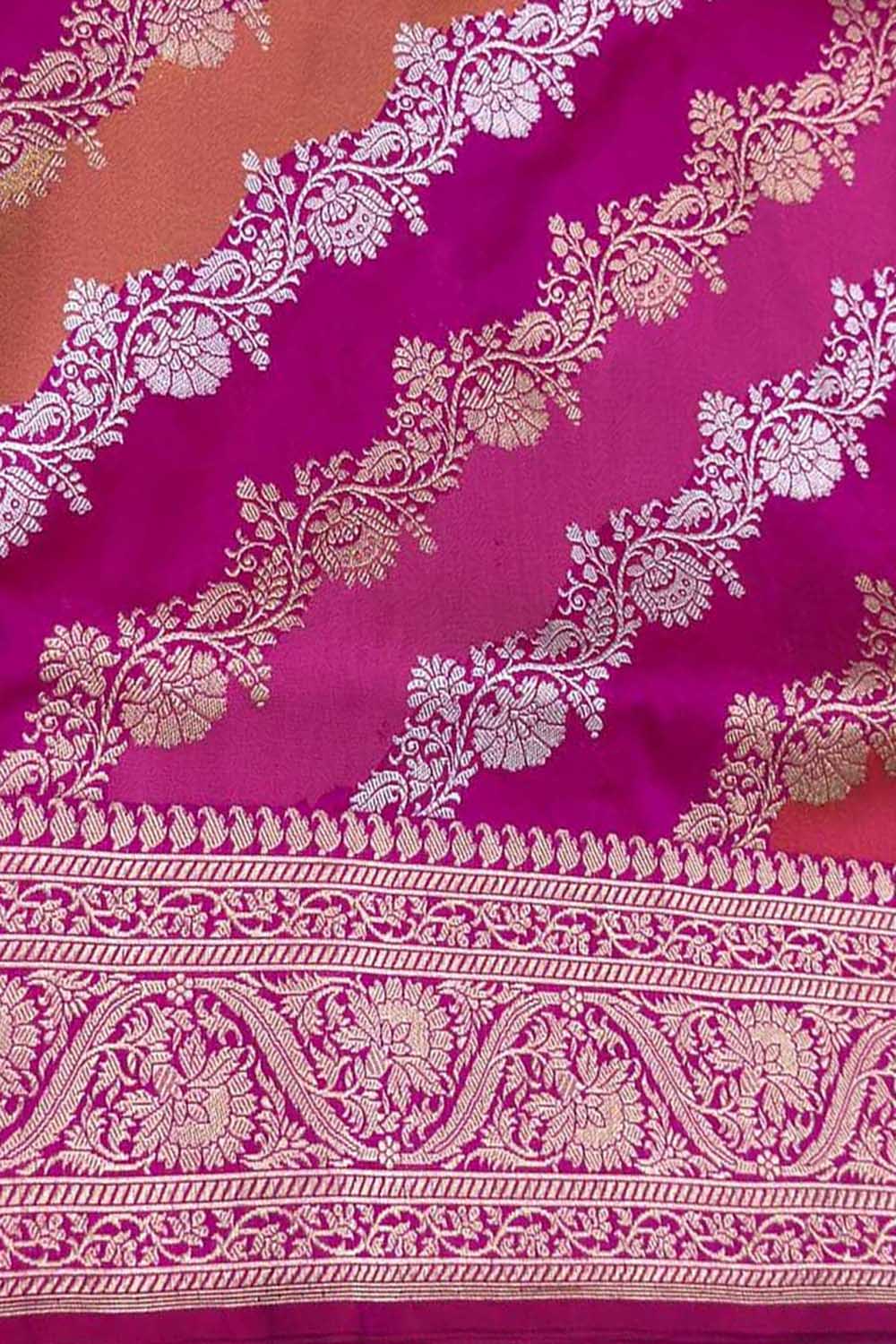Multicolor Handloom Banarasi Pure Katan Silk Rangkat Saree