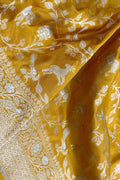 Yellow Handloom Banarasi Pure Katan Silk Saree