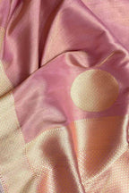 Pink Handloom Pure Banarasi Katan Tissue Silk Saree
