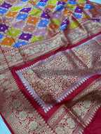 Exquisite Multicolor Banarasi Handloom Pure Katan Silk Rangkat Saree - Luxurion World