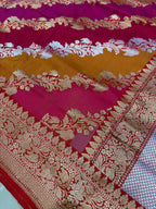 Exquisite Multicolor Banarasi Handloom Pure Katan Silk Rangkat Saree - Luxurion World