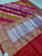 Exquisite Multicolor Banarasi Handloom Pure Katan Silk Rangkat Saree - Luxurion World