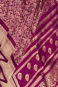 Pink Handloom Banarasi Pure Katan Silk Meenakari Bird Design Saree - Luxurion World