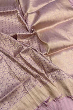 Purple Handloom Banarasi Pure Katan Silk Flower Design Saree