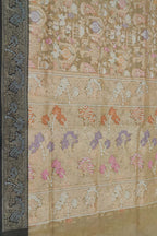 Pastel Banarasi Jamdani Handloom Kora Meenakari Saree
