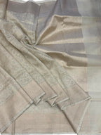 Golden Banarasi Tissue Silk Saree — Handloom Brocade Weave, Bridal & Festive