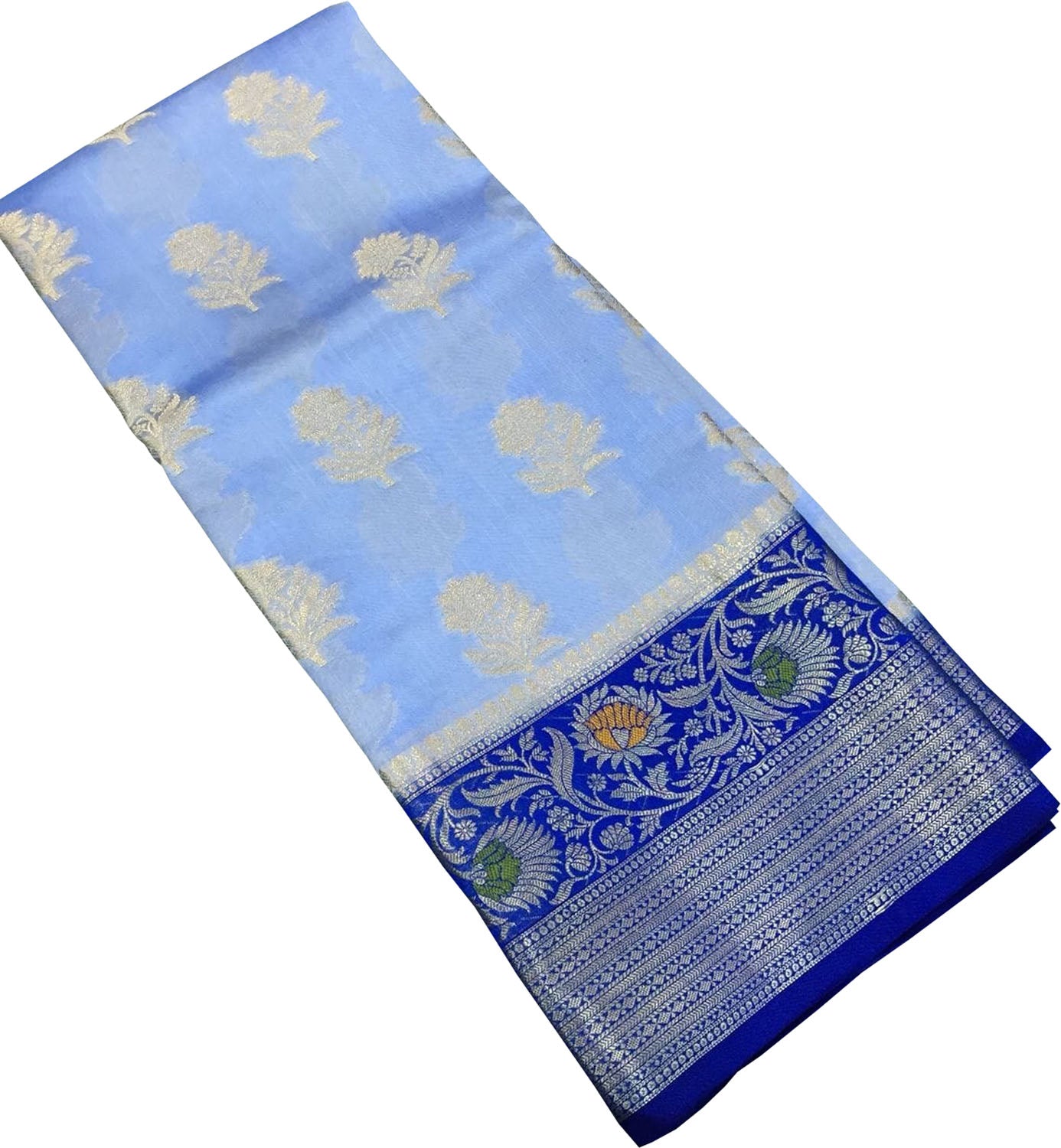 Exquisite Blue Handloom Banarasi Raw Silk Saree - Perfect for Any Occasion - Luxurion World