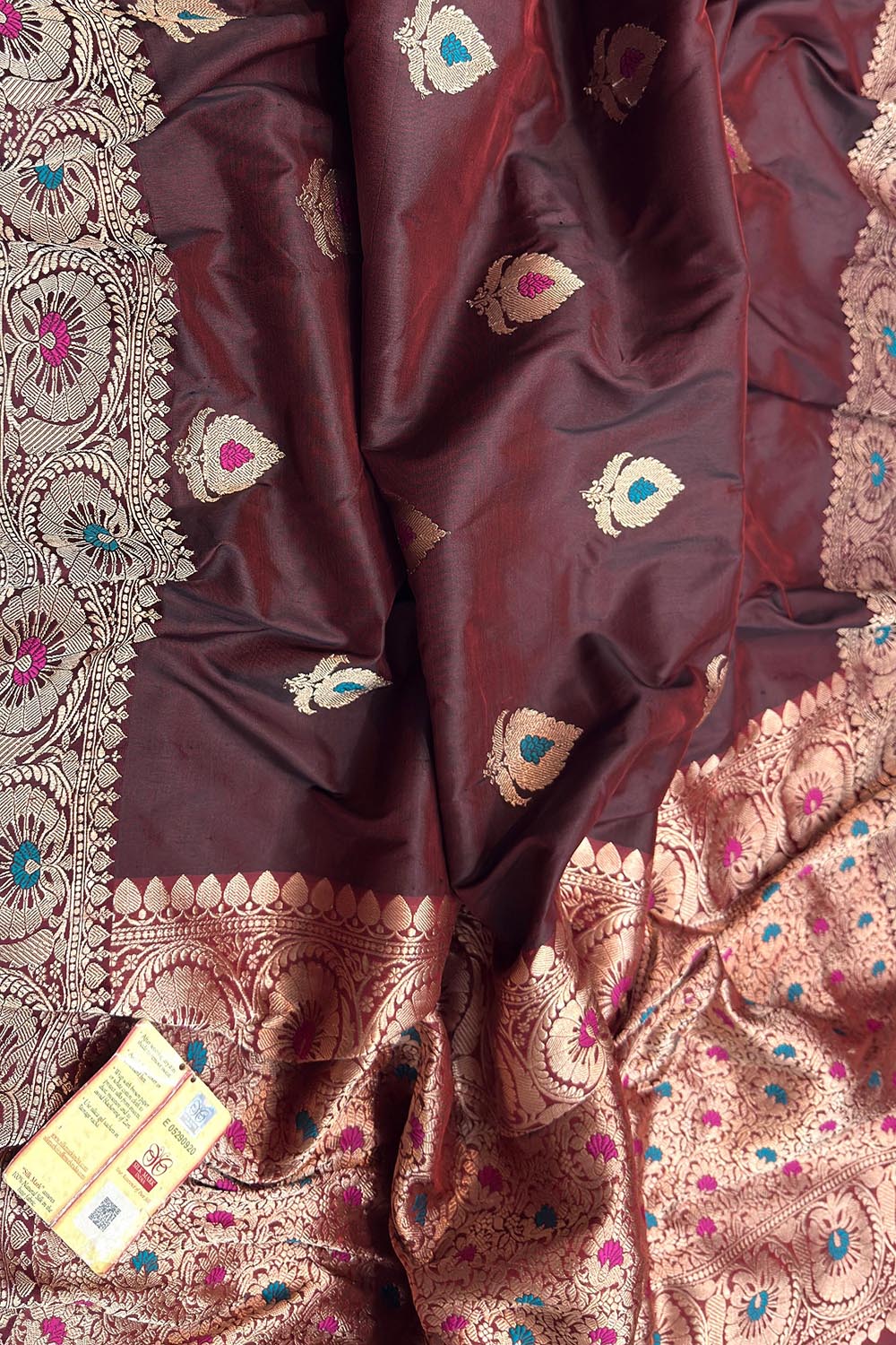 Elegant Maroon Banarasi Katan Silk Saree