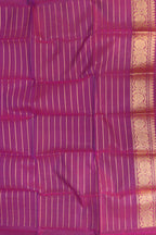 Purple Handloom Banarasi Pure Kora Silk Chand Boota Design Saree - Luxurion World
