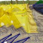Golden Glow: Banarasi Kora Silk Saree - Luxurion World