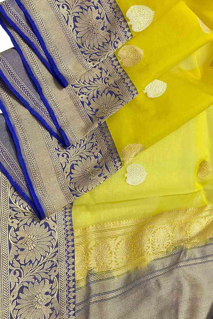 Golden Glow: Banarasi Kora Silk Saree - Luxurion World