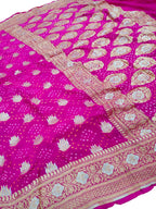 Pretty in Pink: Georgette Banarasi Bandhani Saree - Luxurion World