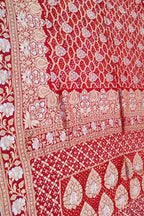 Red Georgette Banarasi Bandhani Saree - Elegant and Traditional - Luxurion World