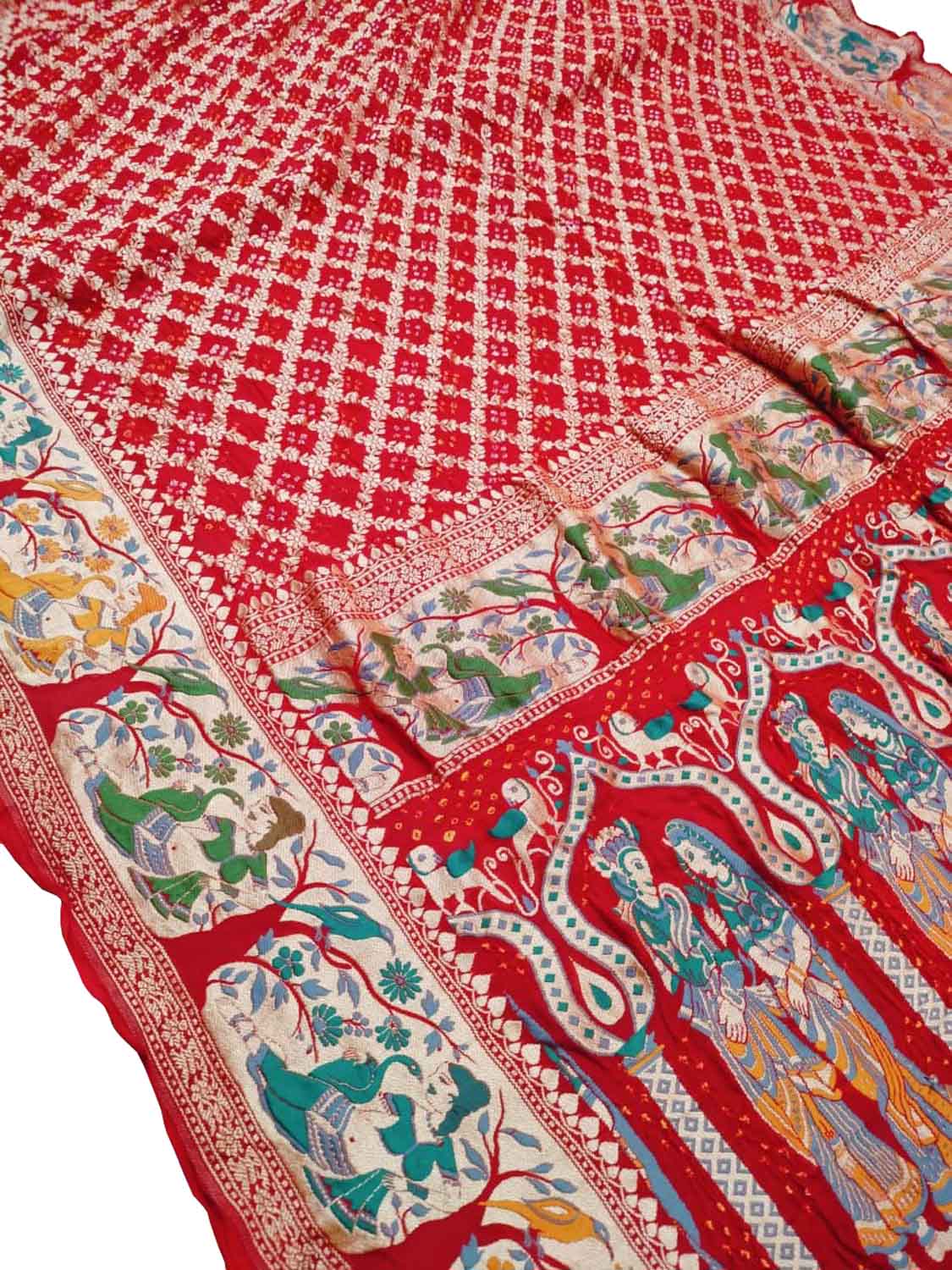 Pure Georgette Banarasi Meenakari With Bandhani Work Saree - Luxurion World