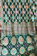 Green Banarasi Bandhani Georgette Saree - Elegant and Timeless - Luxurion World