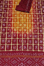 Maroon Bandhani Bandhani Gharchola Pure Gajji Silk Saree - Luxurion World