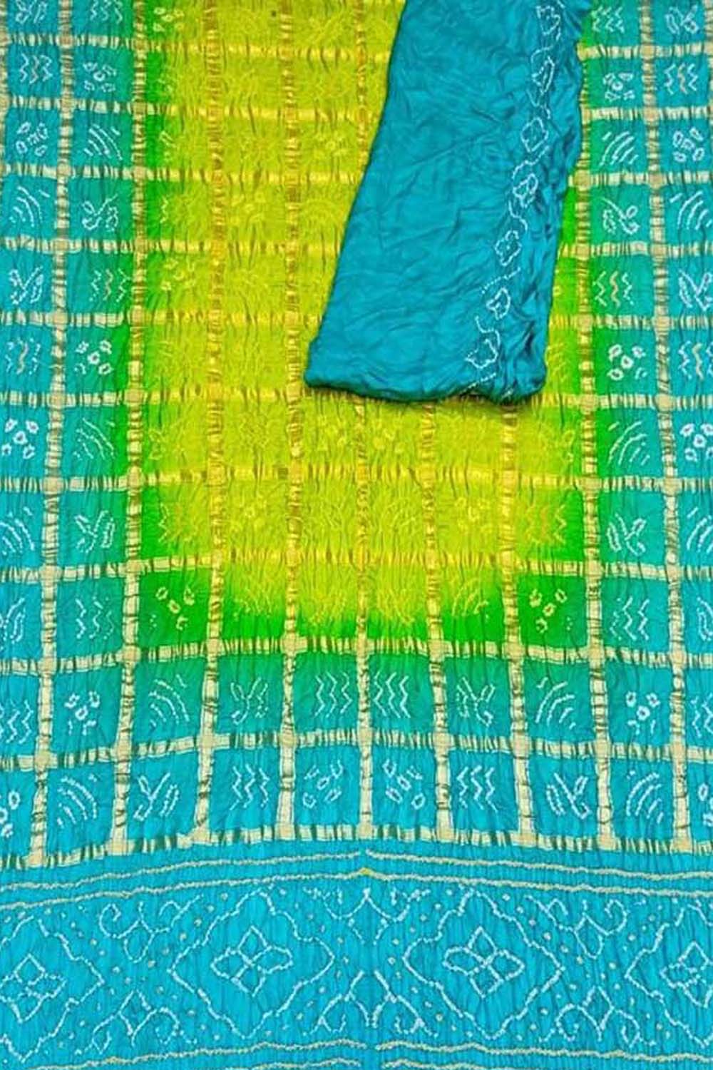 Exquisite Blue Bandhani Gharchola Pure Gajji Silk Saree - Luxurion World