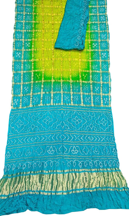 Exquisite Blue Bandhani Gharchola Pure Gajji Silk Saree - Luxurion World