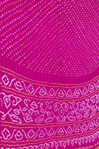 Pink Bandhani Pure Gajji Silk Saree - Luxurion World