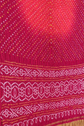 Pink Bandhani Pure Gajji Silk Saree - Luxurion World