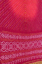 Pink Bandhani Pure Gajji Silk Saree - Luxurion World