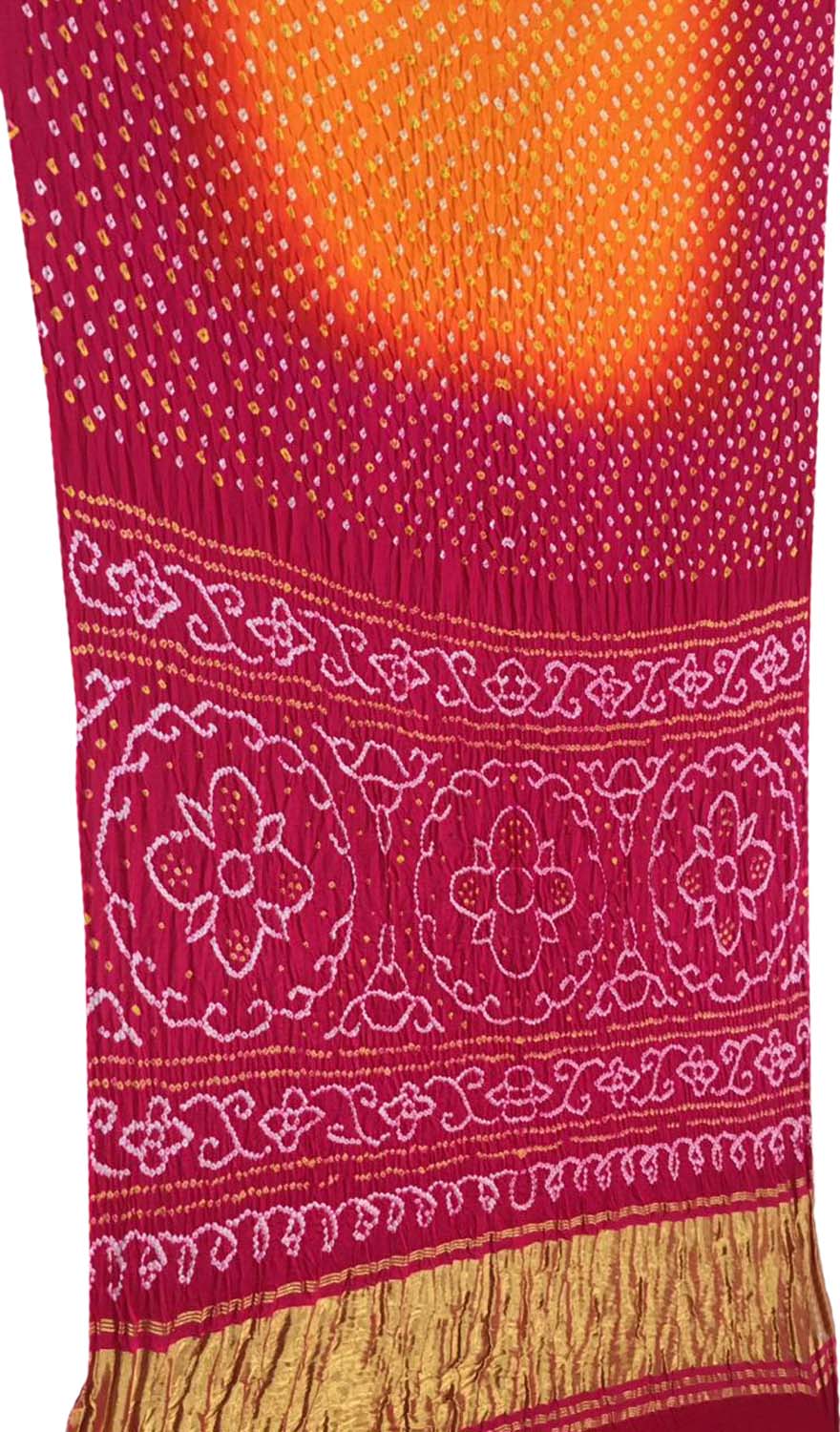 Multicolor Bandhani Pure Gajji Silk Saree - Luxurion World