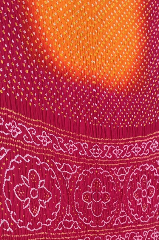 Multicolor Bandhani Pure Gajji Silk Saree
