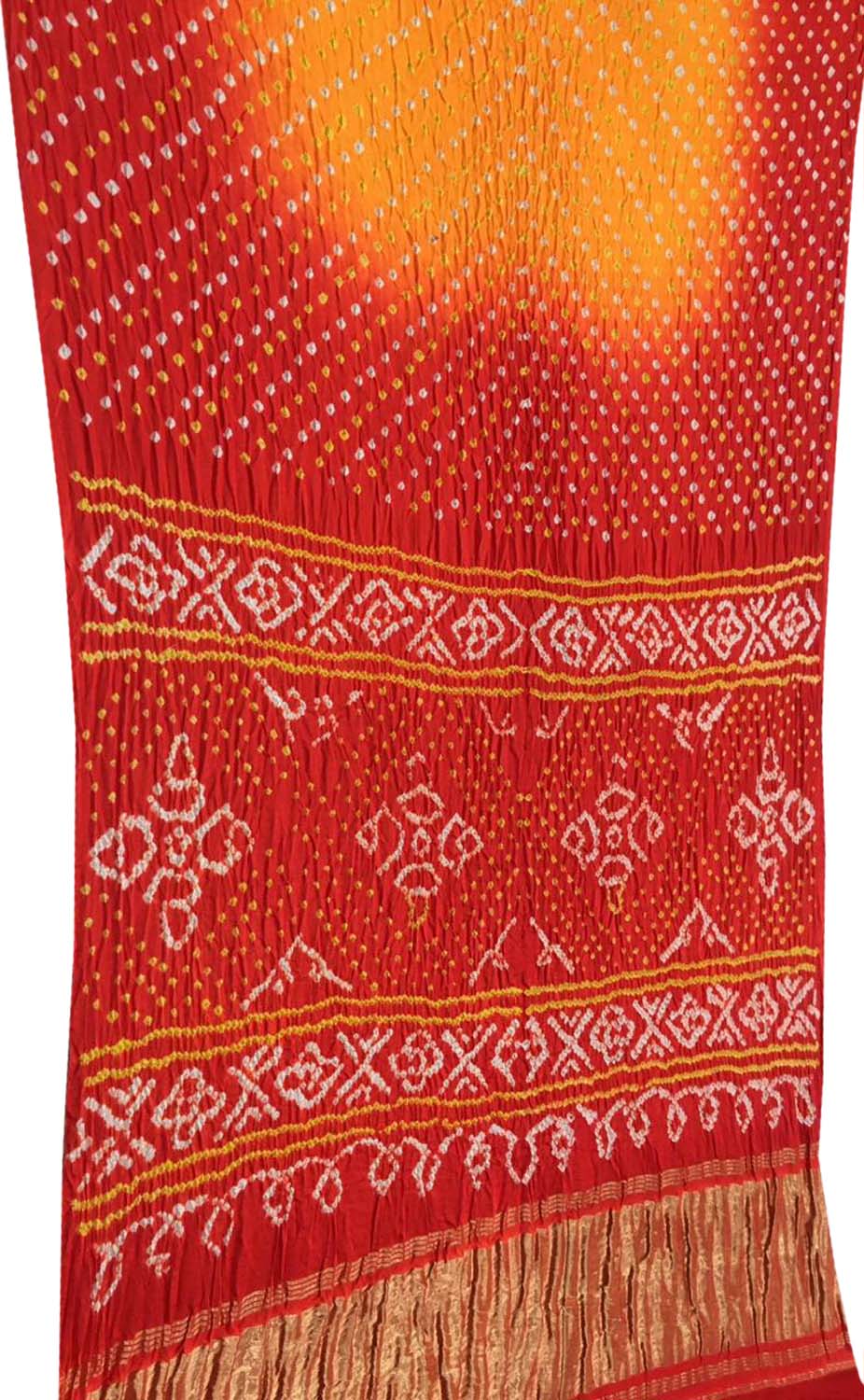 Multicolor Bandhani Pure Gajji Silk Saree - Luxurion World