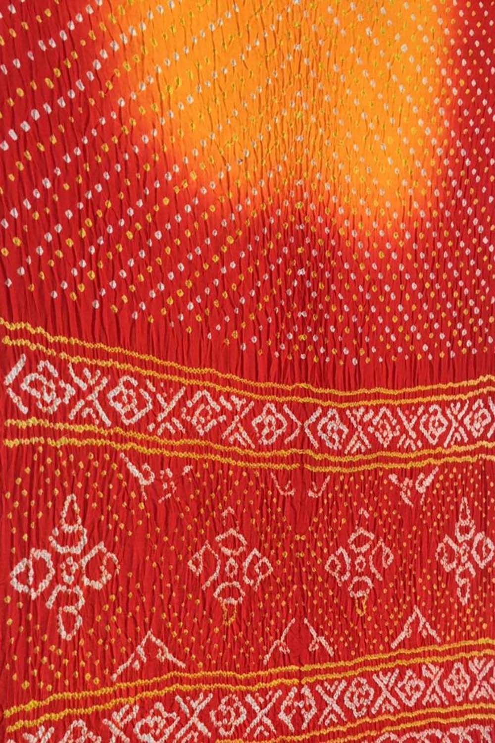 Multicolor Bandhani Pure Gajji Silk Saree - Luxurion World