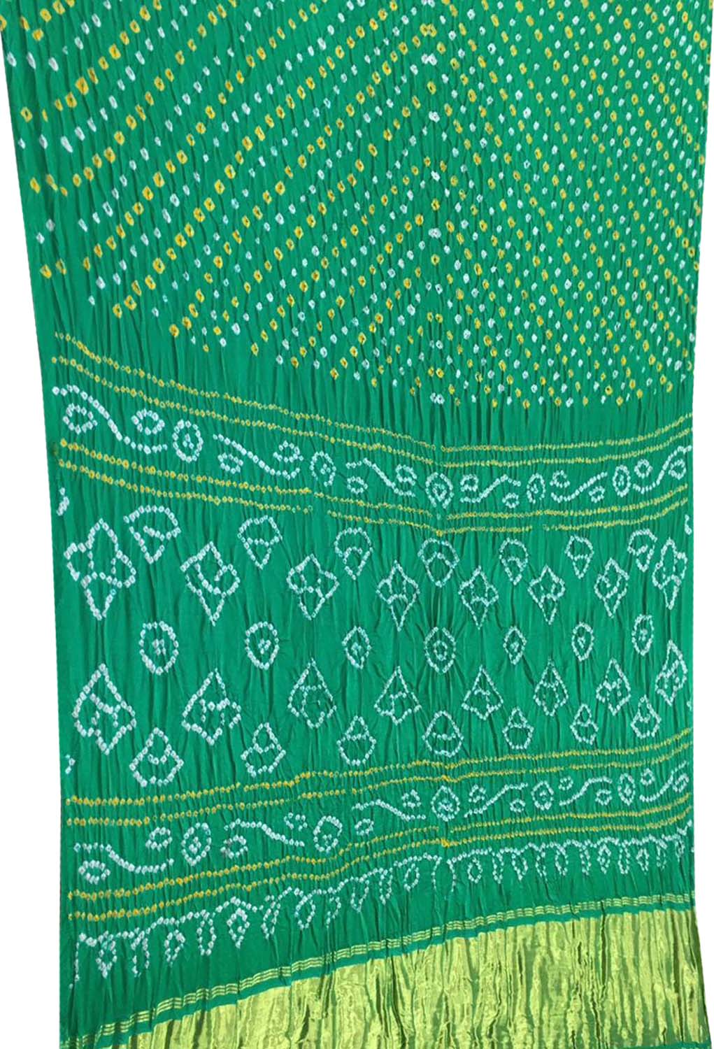 Green Bandhani Pure Gajji Silk Saree - Luxurion World