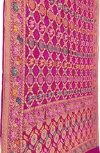 Pink Banarasi Bandhani Georgette Meenakari Saree - Luxurion World