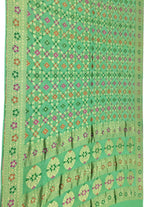 Green Banarasi Bandhani Georgette Meenakari Saree - Luxurion World