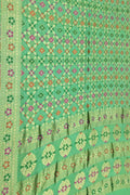 Green Banarasi Bandhani Georgette Meenakari Saree - Luxurion World