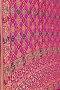 Stunning Pink Banarasi Bandhani Georgette Meenakari Saree - Luxurion World