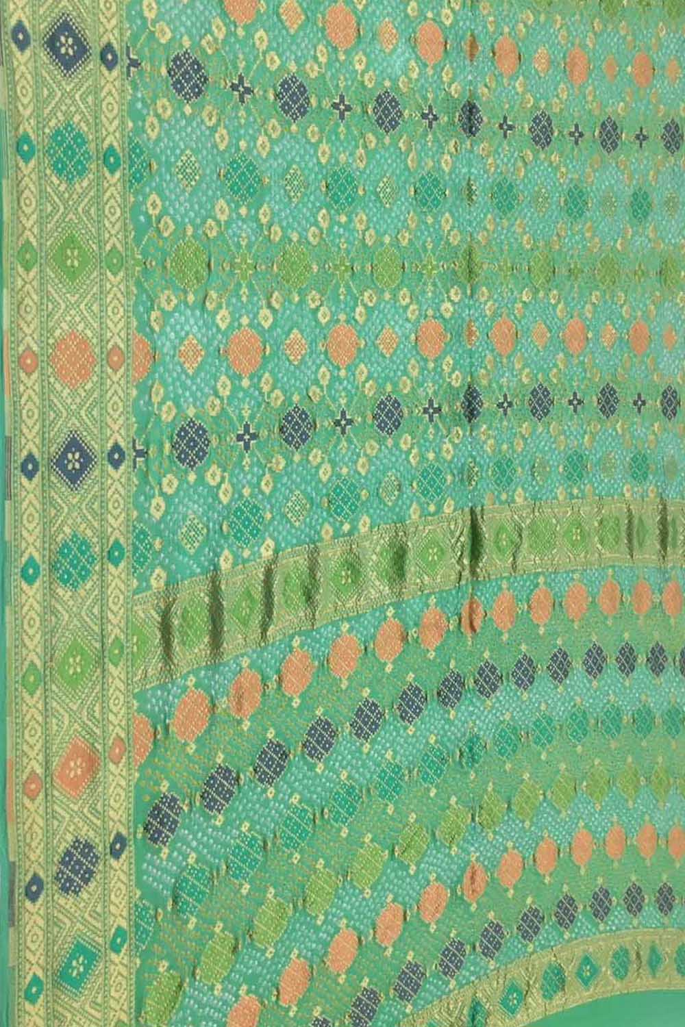 Elegant Blue Banarasi Bandhani Georgette Meenakari Saree - Luxurion World