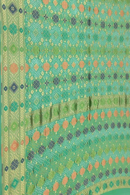 Elegant Blue Banarasi Bandhani Georgette Meenakari Saree - Luxurion World