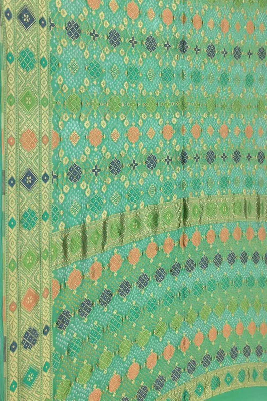 Elegant Blue Banarasi Bandhani Georgette Meenakari Saree - Luxurion World