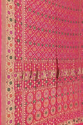 Pink Banarasi Bandhani Georgette Meenakari Saree - Luxurion World