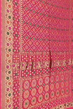 Pink Banarasi Bandhani Georgette Meenakari Saree - Luxurion World
